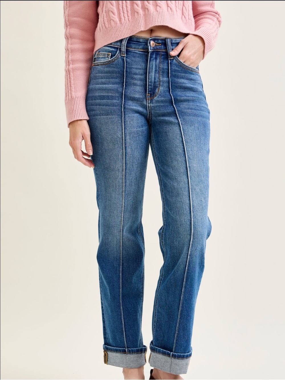 Judy Blue High Rise Front Seam Straight Leg Jeans Size 11/30